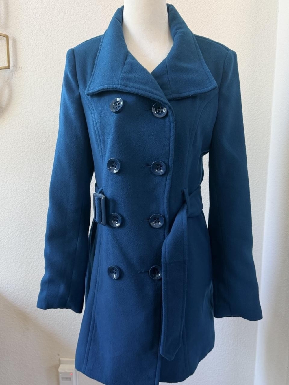 Forever 21 Teal Belted Peacoat